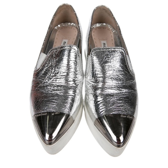 Miu Miu metallic platform snickers, size 5.5/EU 35.5 - Picture 3 of 5